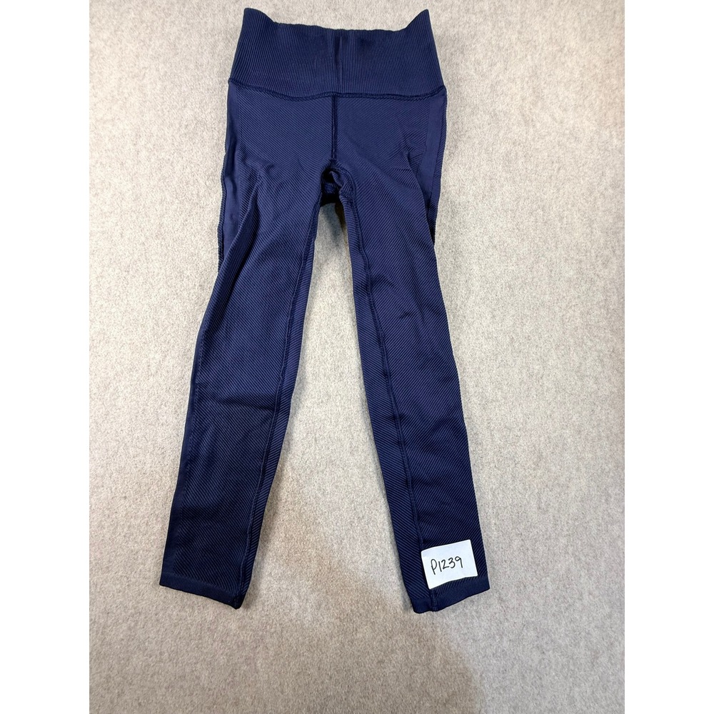 Free People FP Movement Good Karma High Waisted Leggings Navy Blue XS Ribbed